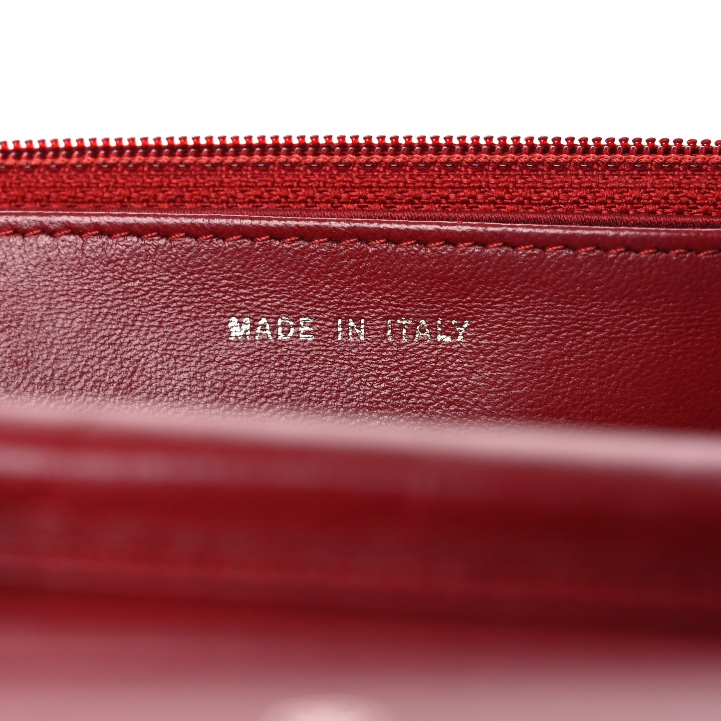 Lambskin Camellia Embossed Wallet on Chain WOC Red