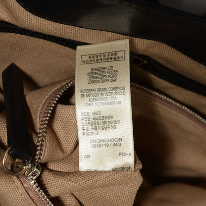 Burberry Canvas Mega Check Medium Traveler Tote Black 8 of 11