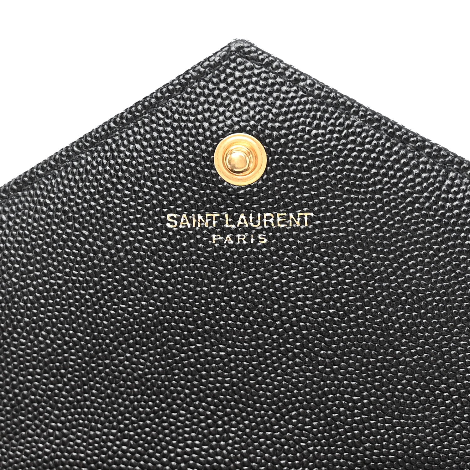 Saint Laurent Grain De Poudre Matelasse Chevron Monogram Chain Wallet Black 6 of 10