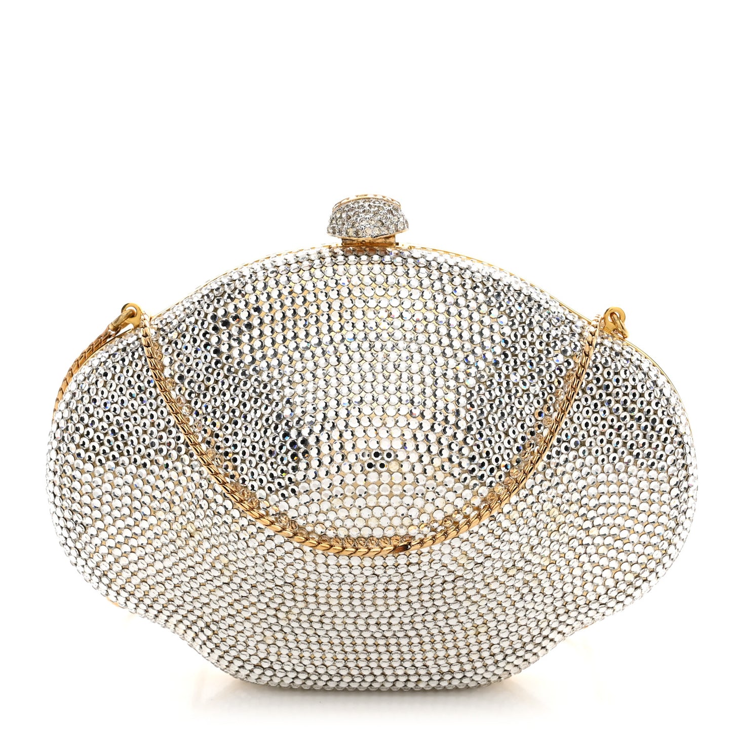 Swarovski Crystal Minaudiere Clutch Silver