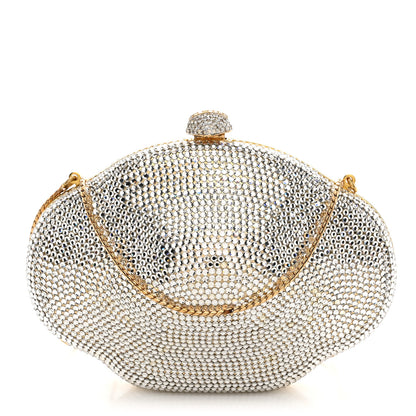 Judith Leiber Swarovski Crystal Minaudiere Clutch Silver 1 of 12