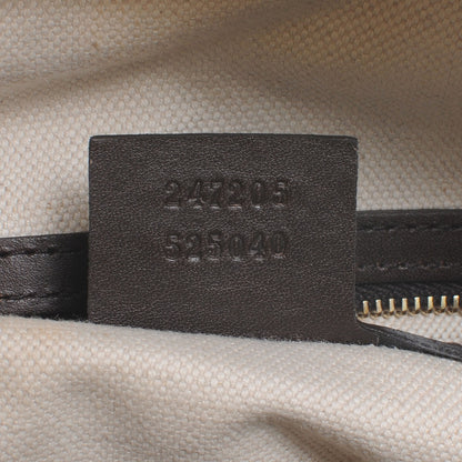 Gucci Monogram Selleria Calfskin Vintage Web Medium Boston Beige Ebony Cocoa 7 of 9