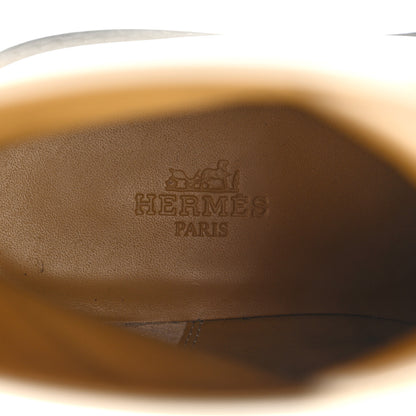 Hermes Glossed Calfskin Funk Ankle Boots 36 Beige Glaise 7 of 10