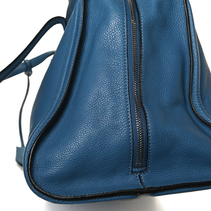 Alexander McQueen Pebbled Calfskin Large Skull Padlock Zip Around Tote Light Blue 16 of 17