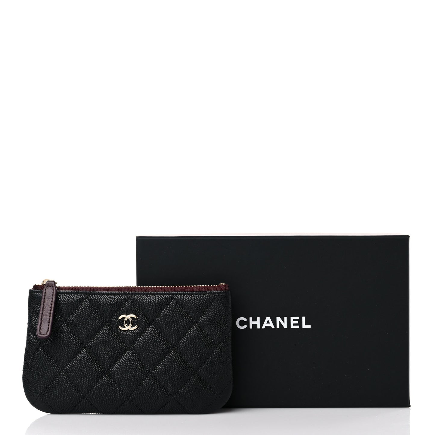 Caviar Quilted Small Cosmetic Case Black