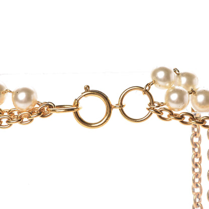 Chanel Pearl Chain Multi Strand Necklace Gold 4 of 8