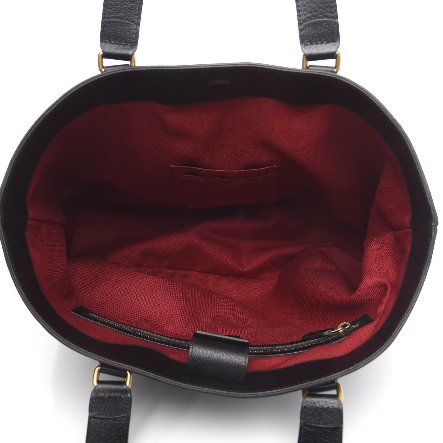 Gucci Textured Dollar Calfskin Web Tote Black 5 of 11