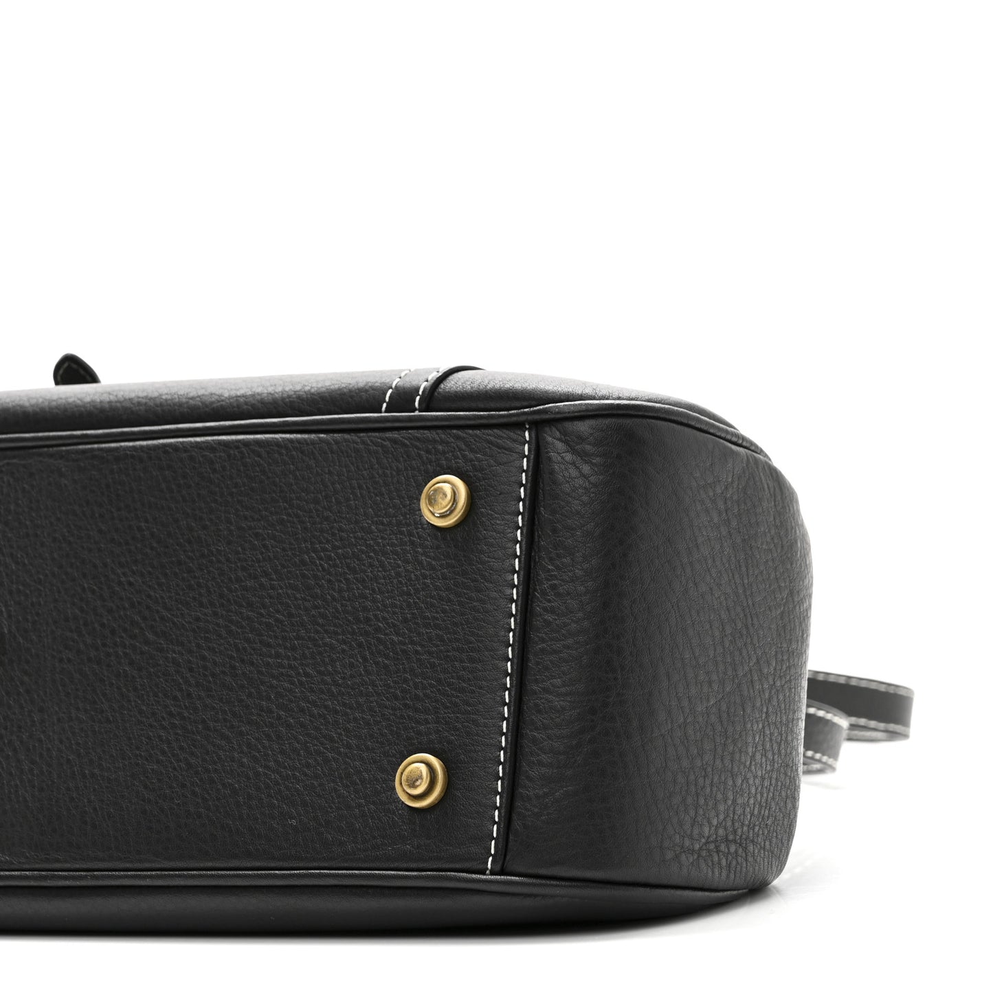 Calfskin Saddle Top Handle Satchel Black