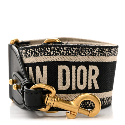 Christian Dior Canvas Embroidered Shoulder Strap Black 1 of 5