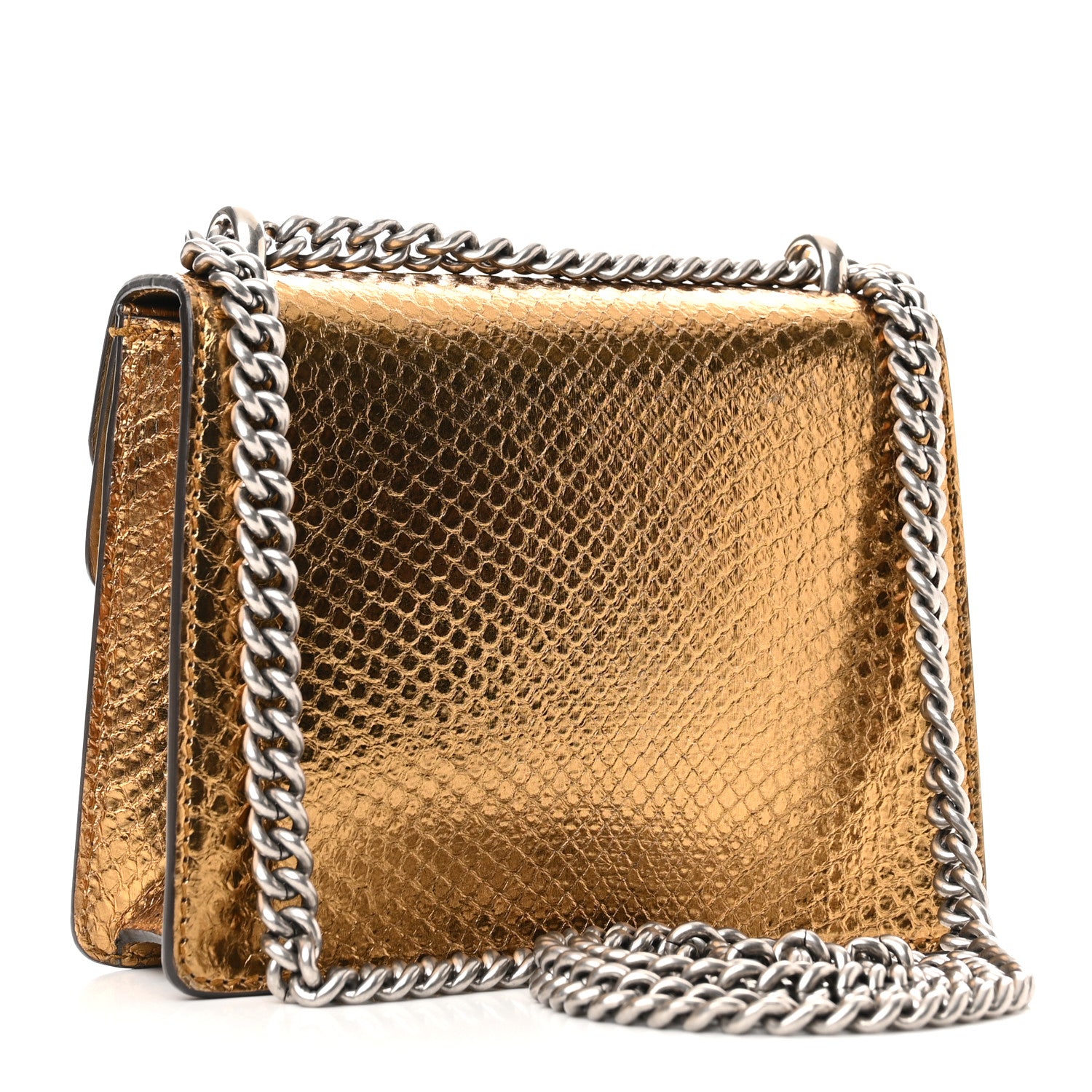 Gucci Snakeskin Mini Dionysus Shoulder Bag Gold 3 of 10