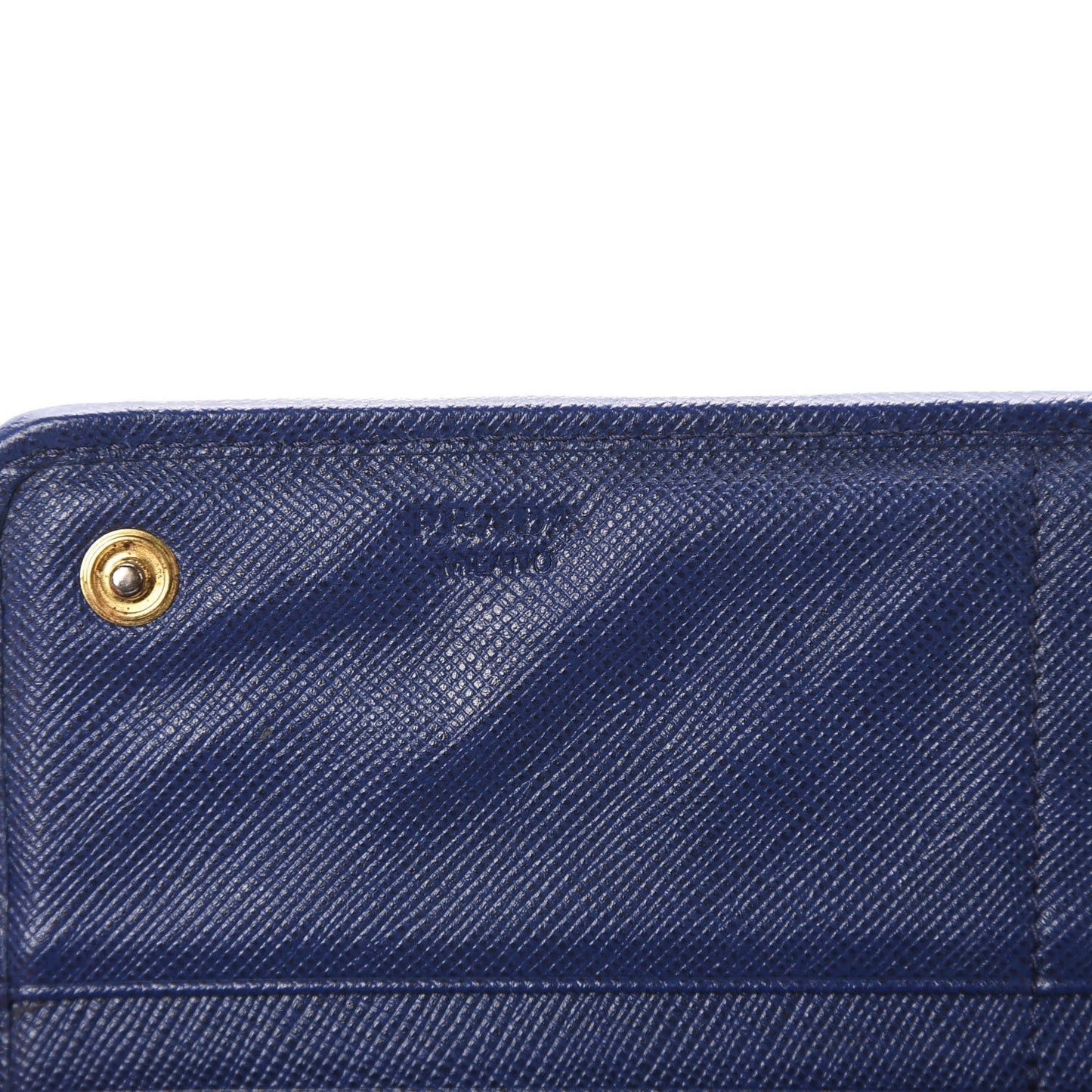 Saffiano Metal Quilted Continental Flap Wallet Bluette