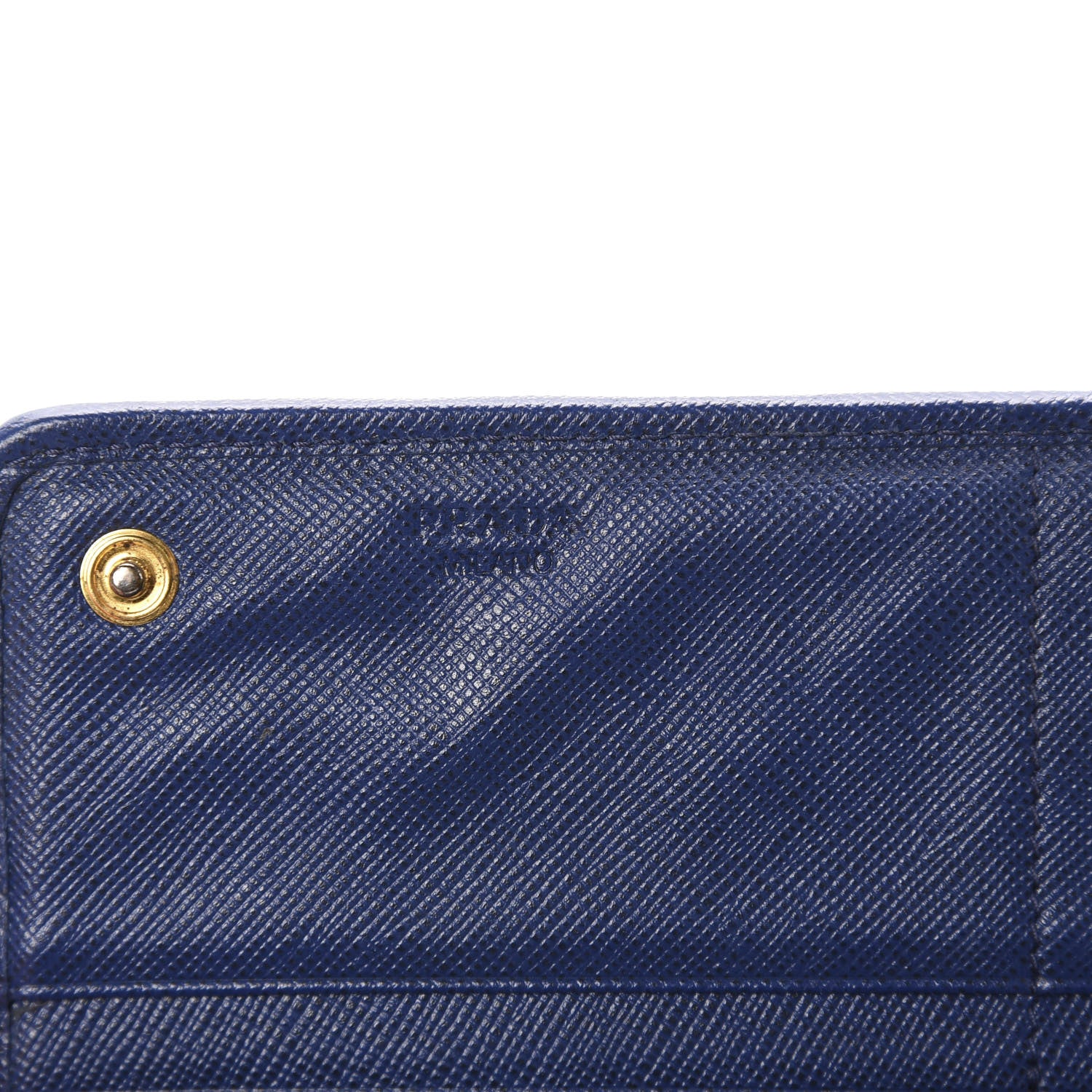 Prada Saffiano Metal Quilted Continental Flap Wallet Bluette 10 of 11