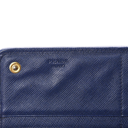 Prada Saffiano Metal Quilted Continental Flap Wallet Bluette 10 of 11