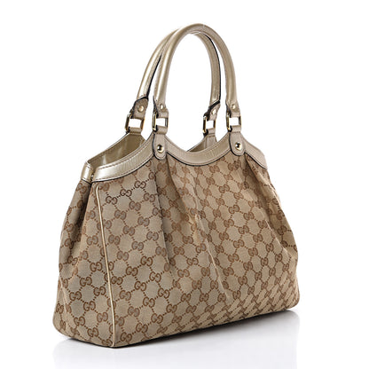 Gucci Monogram Medium Sukey Tote Champagne 2 of 22