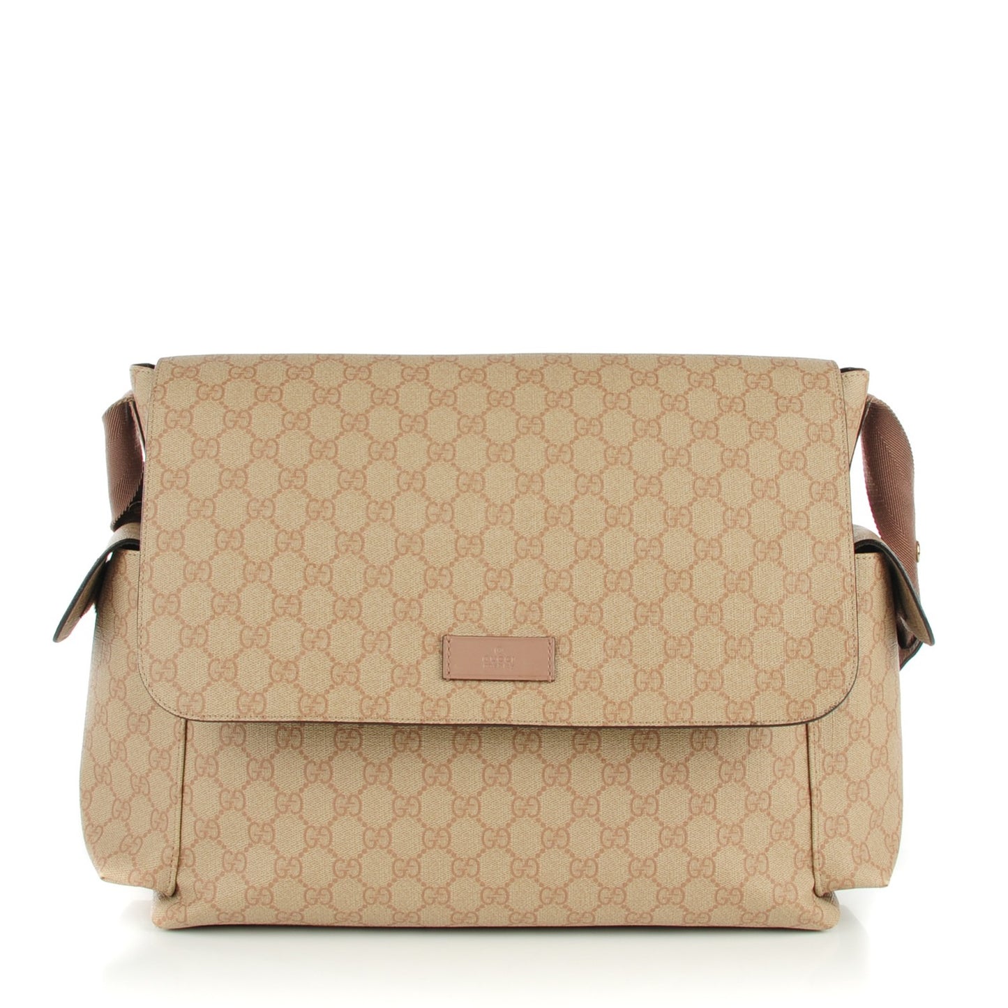 GG Supreme Monogram Messenger Diaper Bag Beige
