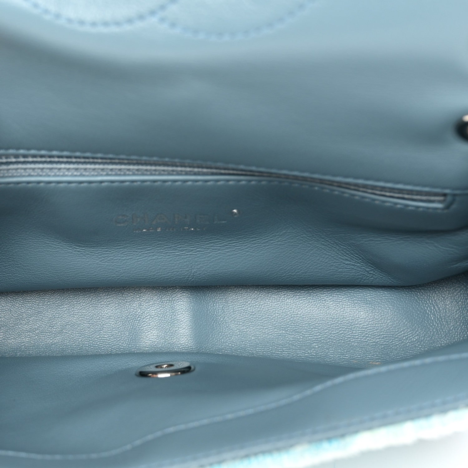 Chanel Sequin Mini Waterfall Flap Light Blue 6 of 10