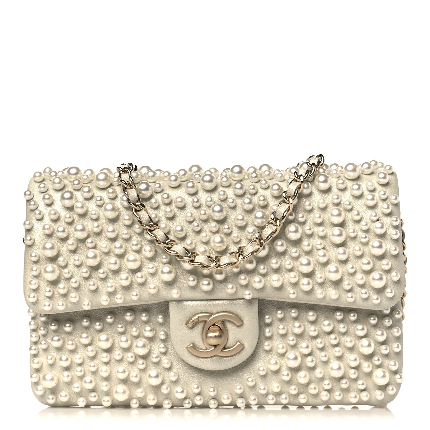 Chanel Lambskin Pearls Flap White 1 of 9