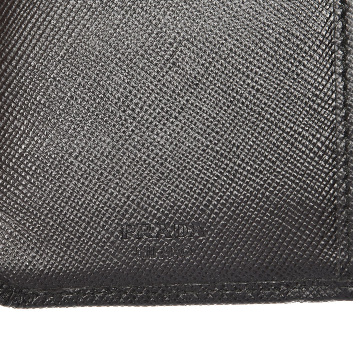 Prada Saffiano Compact Wallet Nero Black 6 of 6
