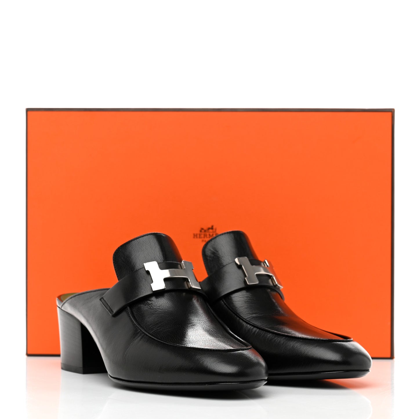 Goatskin Paradis Mules 38.5 Black
