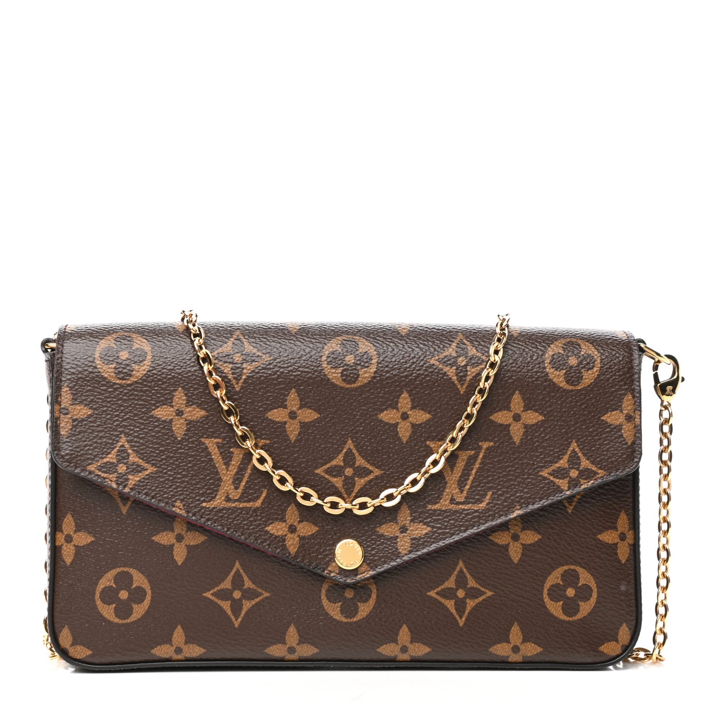 Monogram Pochette Felicie Chain Wallet Fuchsia