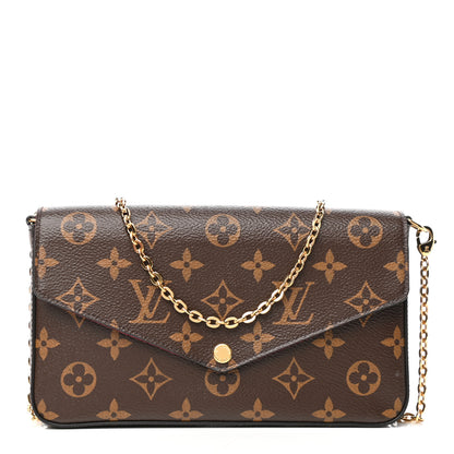 Louis Vuitton Monogram Pochette Felicie Chain Wallet Fuchsia 1 of 10
