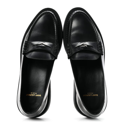 Saint Laurent Calfskin Teddy Hellbourg 10 Mens Penny Loafer 43.5 Black 2 of 10