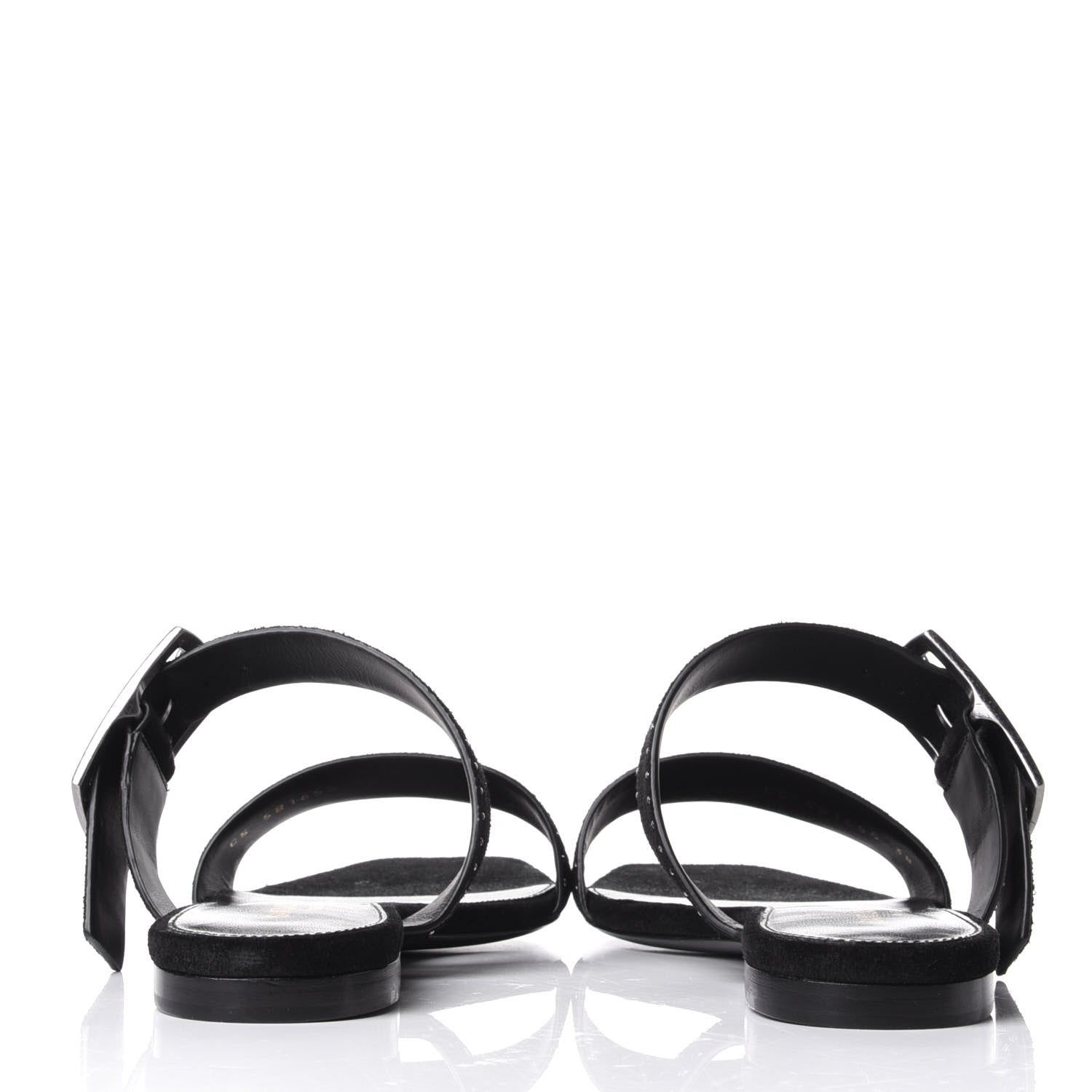Saint Laurent Suede Otterproof Nikel Pallidio Sandals 38 Black 6 of 11