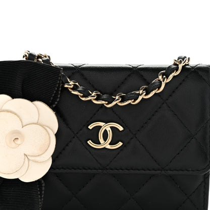 Chanel Lambskin Quilted My Chanel Lady Card Holder On Chain Black 8 of 10