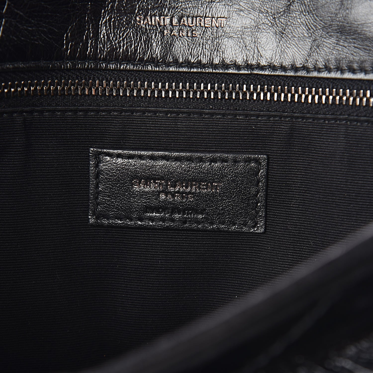 Saint Laurent Crinkled Calfskin Matelasse Monogram Medium Niki Chain Satchel Black 5 of 10