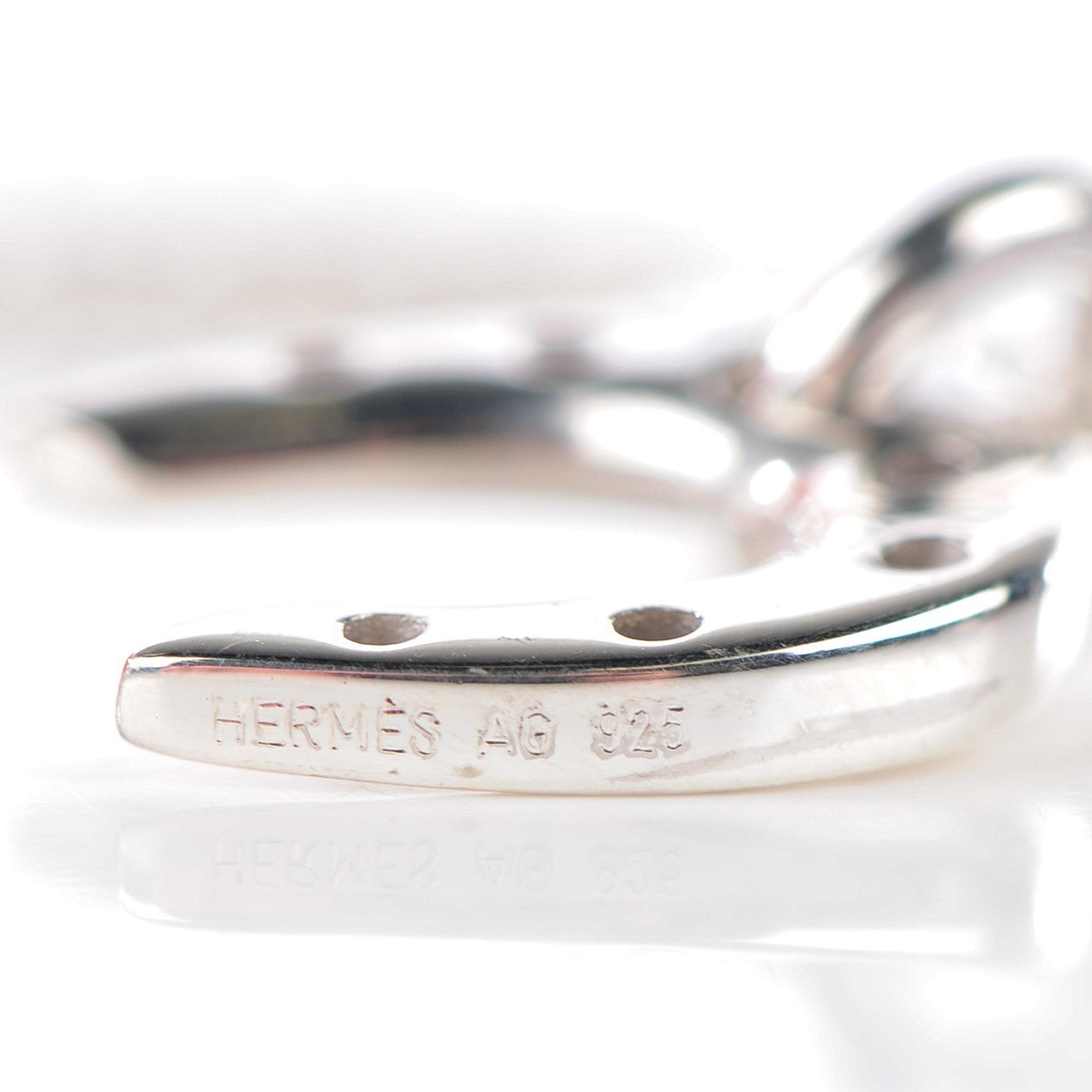 Hermes Sterling Silver Horseshoe Toggle Necklace 6 of 7