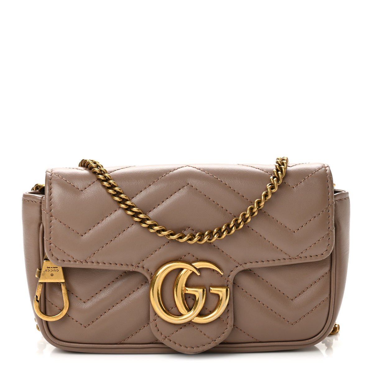 Calfskin Matelasse Super Mini GG Marmont Shoulder Bag Porcelain Rose