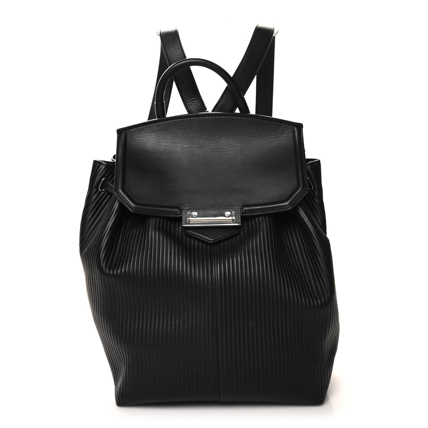 Calfskin Quilted Prisma Skeletal Backpack Black