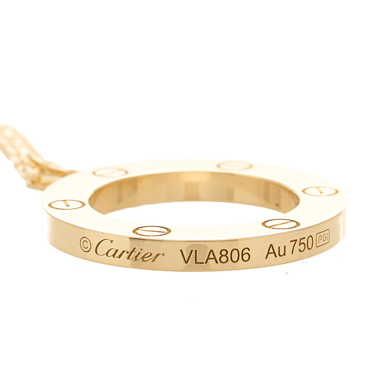 Cartier 18K Yellow Gold LOVE Pendant Necklace 6 of 7