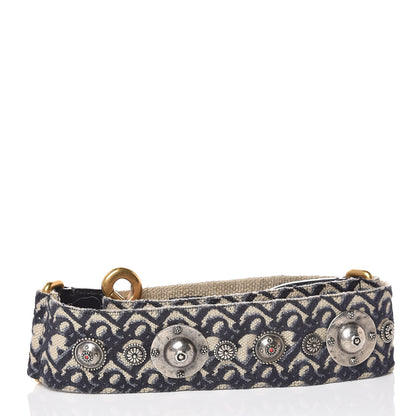 Christian Dior Oblique Studded Shoulder Strap Blue 2 of 6