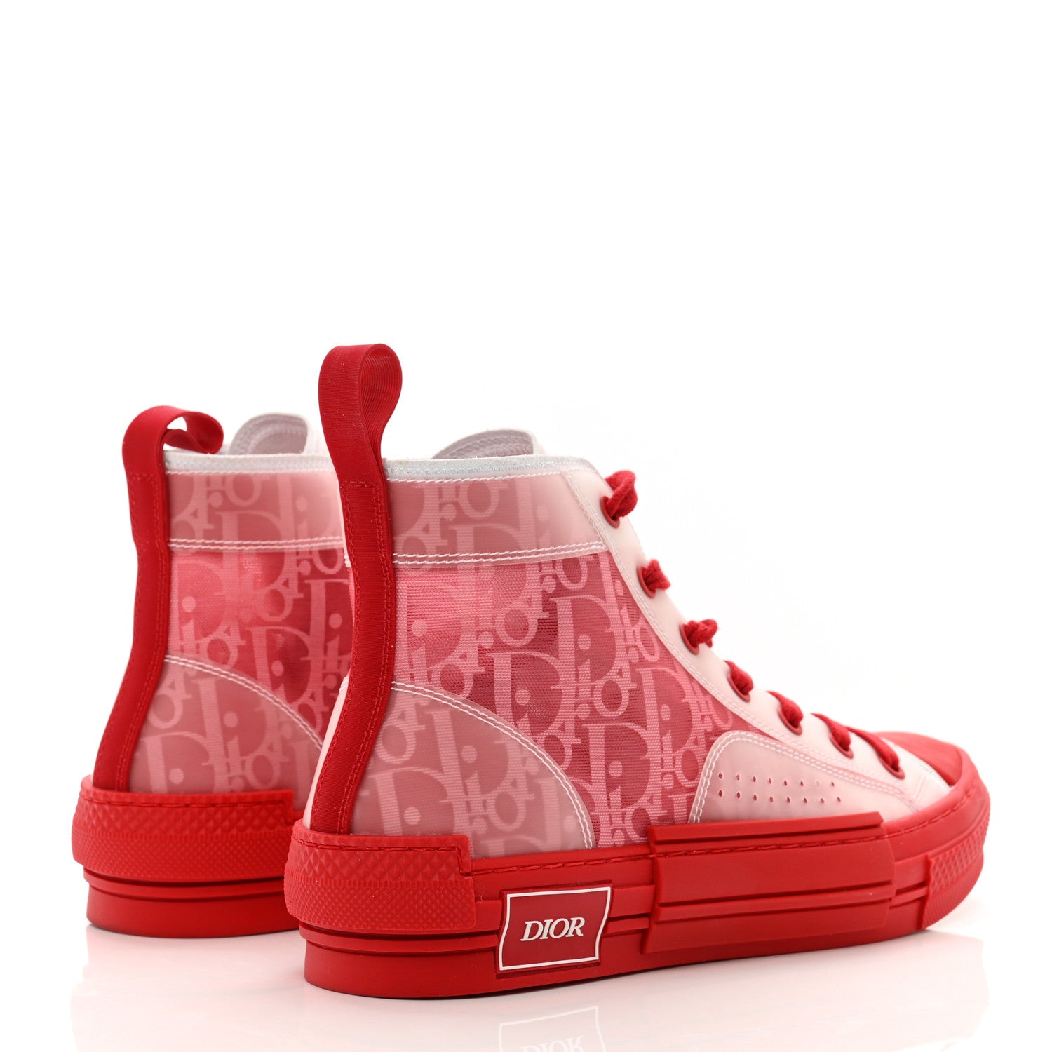 Christian Dior Technical Canvas Oblique Mens B23 High Top Sneakers 39 Bordeaux Rouge 4 of 9