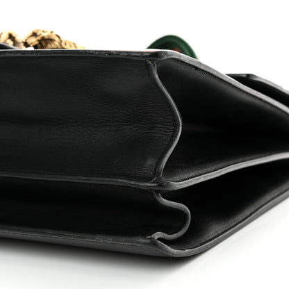 Gucci Calfskin Bamboo Web Large Dionysus Top Handle Bag Black Bright Evergreen Hibiscus Red 10 of 12