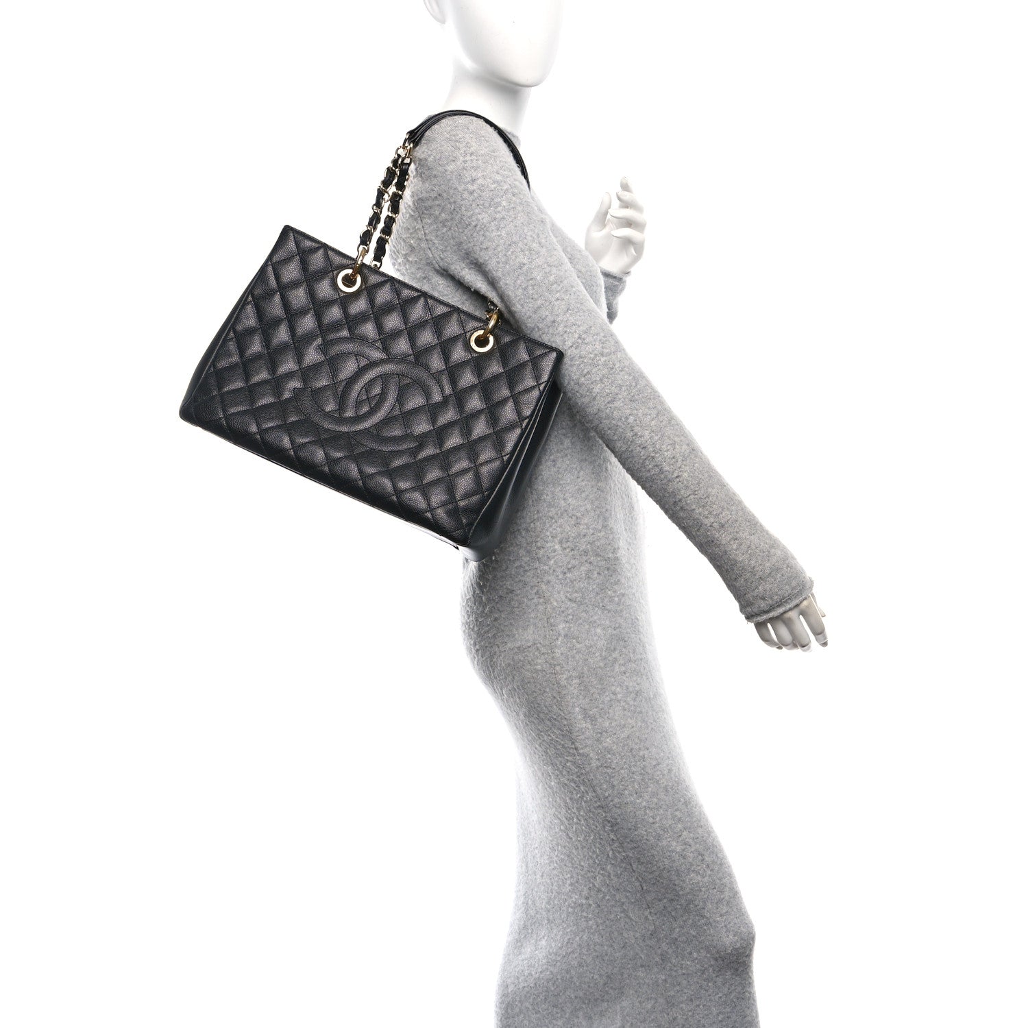 Chanel Caviar Quilted Grand Shopping Tote GST Black 2 of 10
