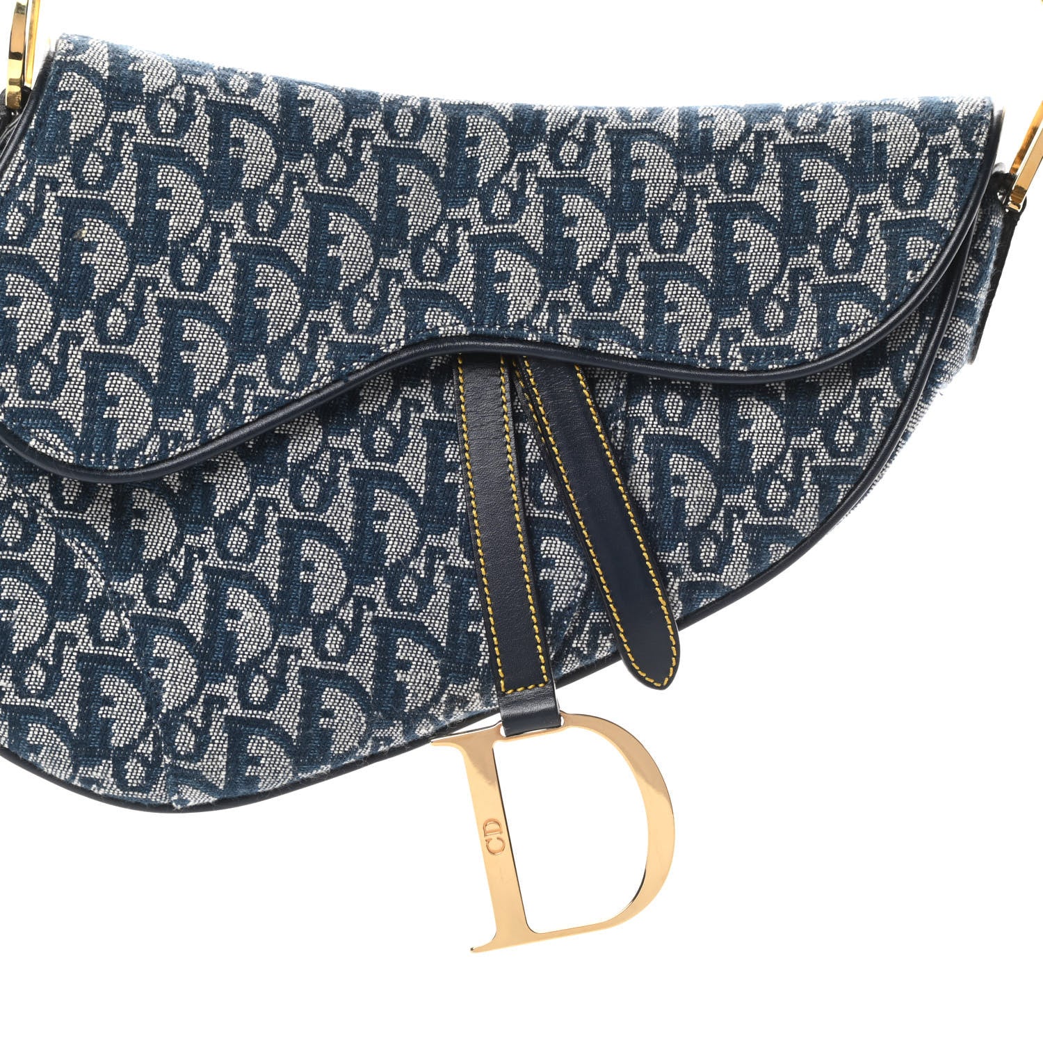 Christian Dior Monogram Saddle Bag Blue 8 of 13