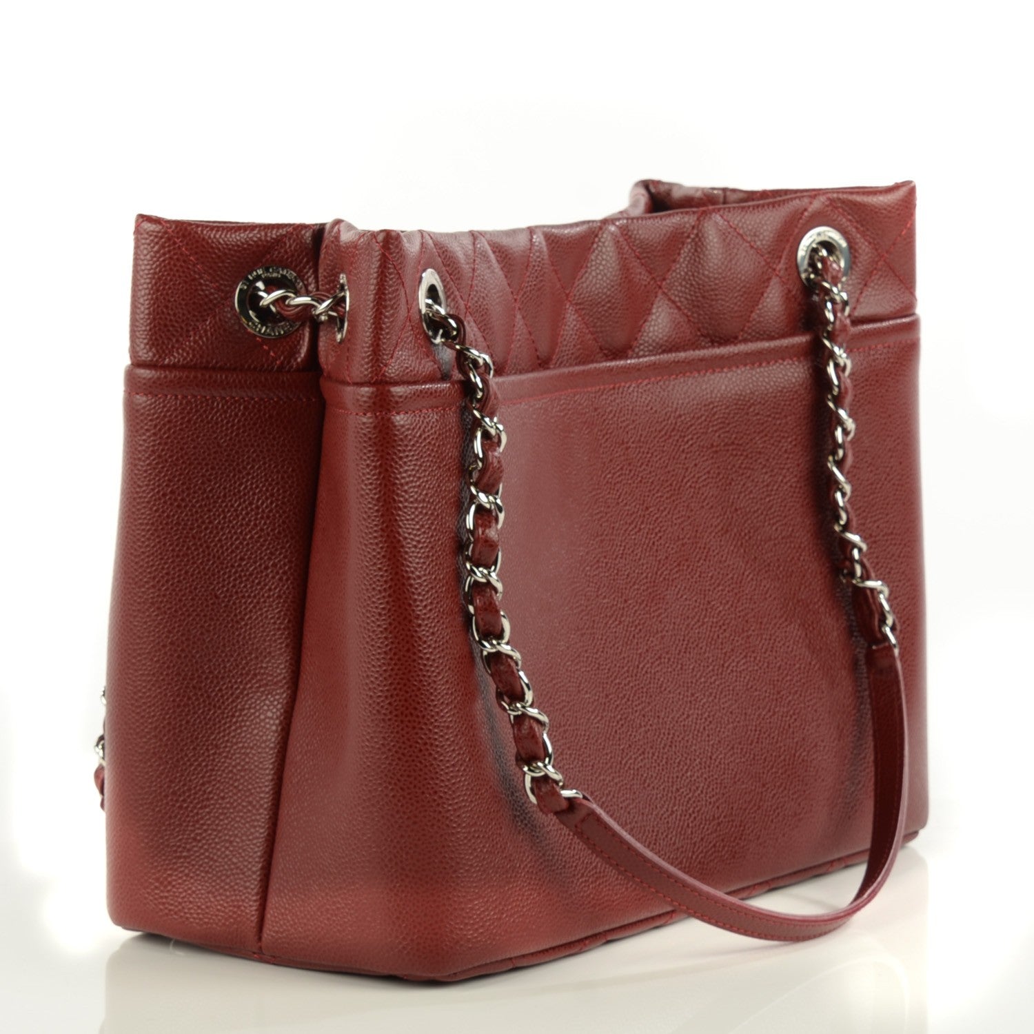 Chanel Caviar Quilted Large Timeless CC Soft Tote Dark Red 2 of 7