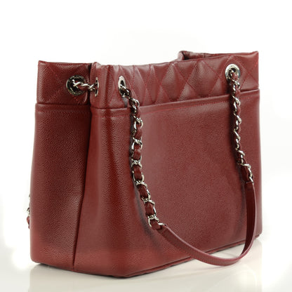 Chanel Caviar Quilted Large Timeless CC Soft Tote Dark Red 2 of 7