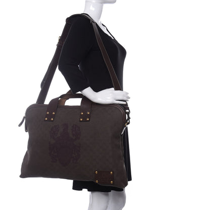 Gucci Monogram Calfskin Studded Tote Brown 2 of 10