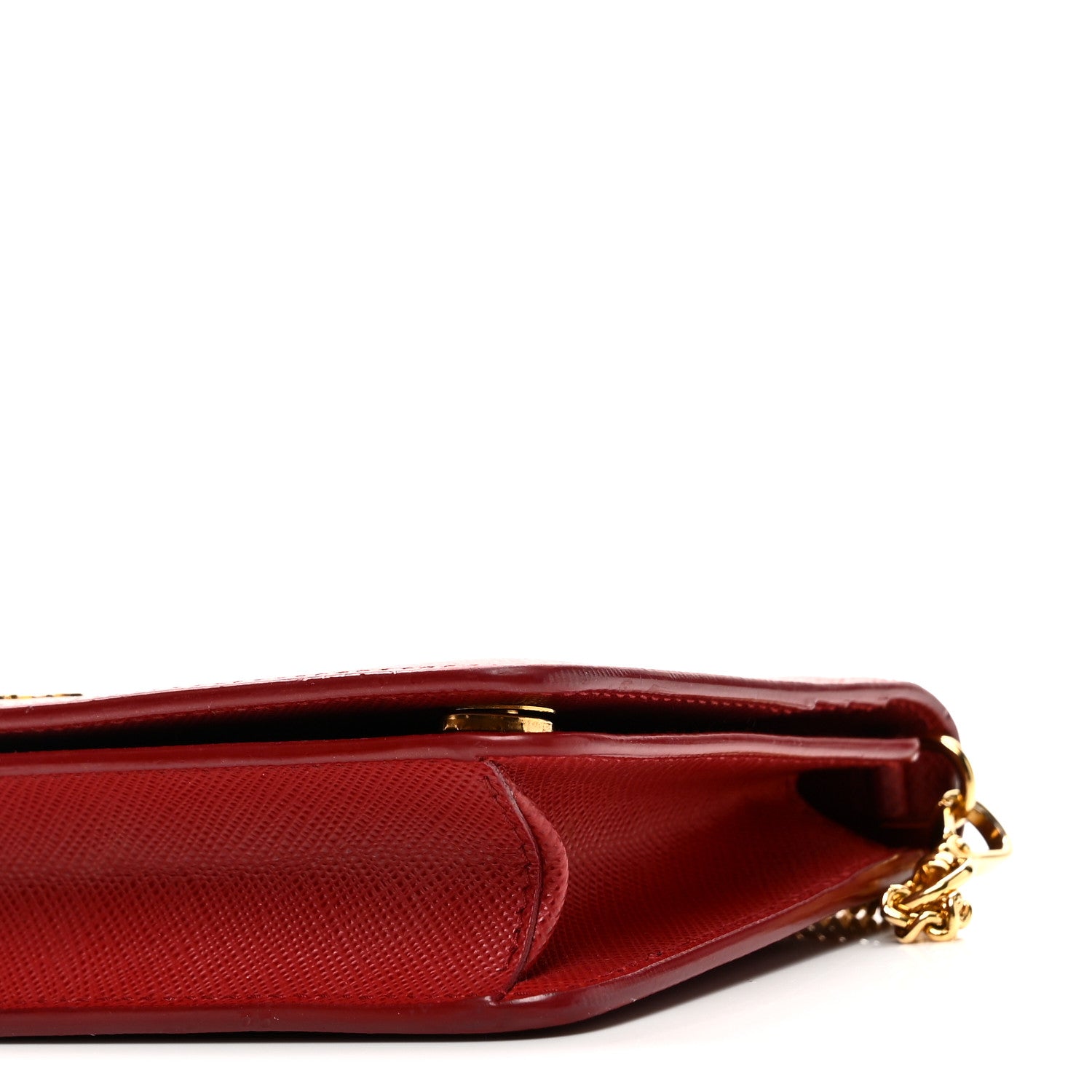 Prada Saffiano Metal Oro Mini Bag Fuoco 9 of 10