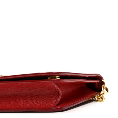 Prada Saffiano Metal Oro Mini Bag Fuoco 9 of 10