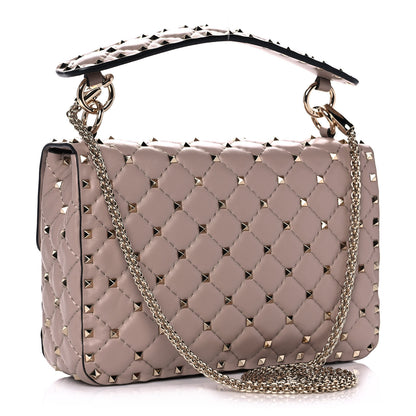 Valentino Garavani Lambskin Medium Rockstud Spike Shoulder Bag Poudre 3 of 11