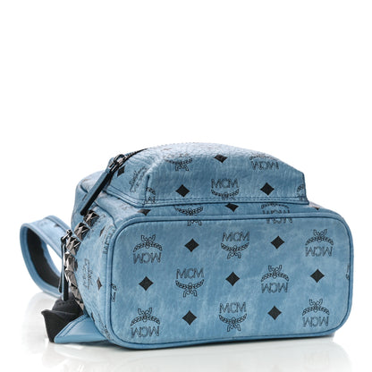 MCM Visetos Side Stud Mini Stark Backpack Blue 4 of 10