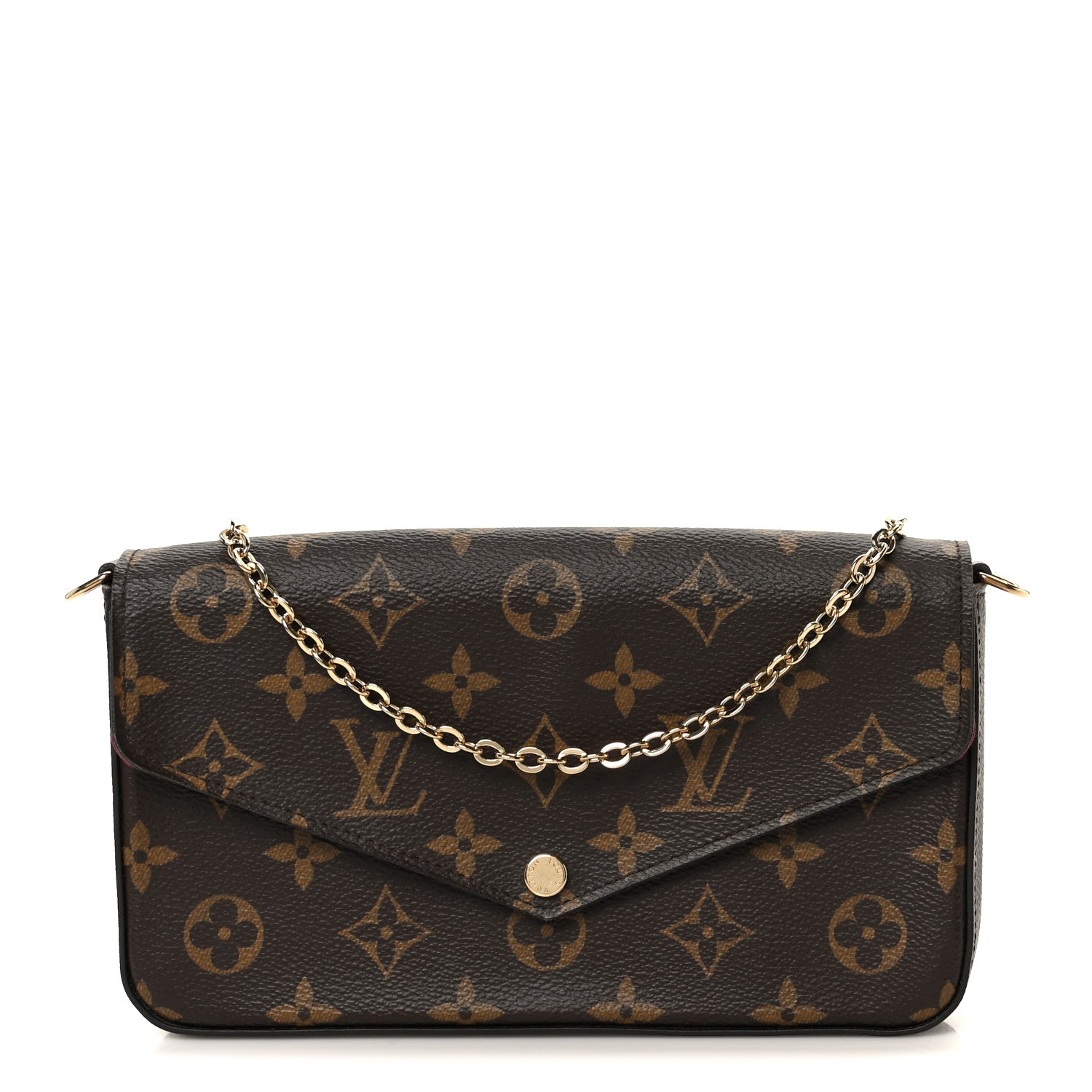 Louis Vuitton Monogram Pochette Felicie Chain Wallet Fuchsia 1 of 15