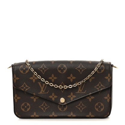 Louis Vuitton Monogram Pochette Felicie Chain Wallet Fuchsia 1 of 15