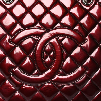 Chanel Patent Quilted Grand Shopping Tote GST Dark Bordeaux 8 of 11