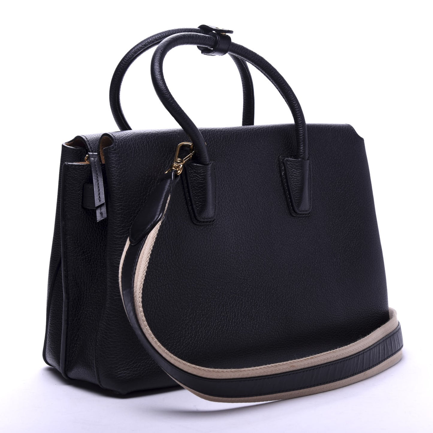 Grained Calfskin Medium Milla Tote Black