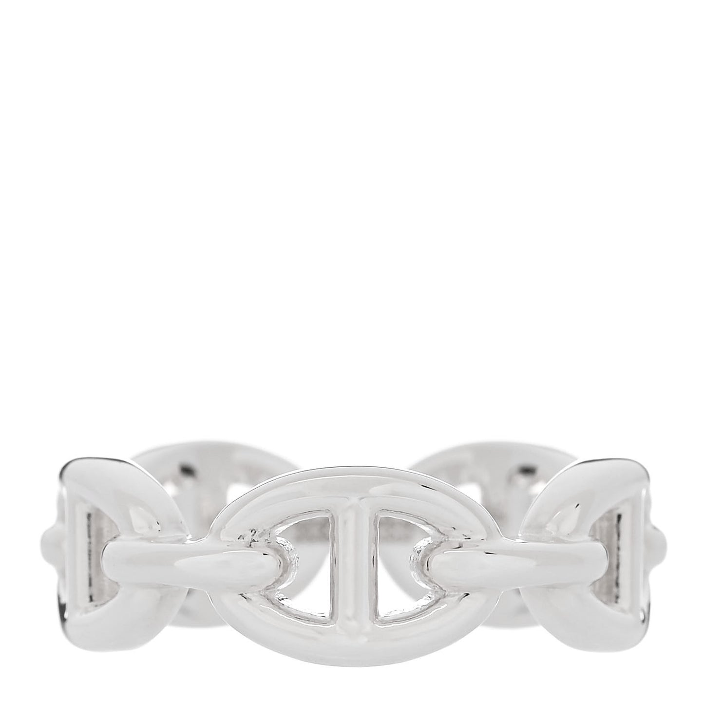Sterling Silver PM Chaine d'Ancre Enchainee Band Ring 54 6.75